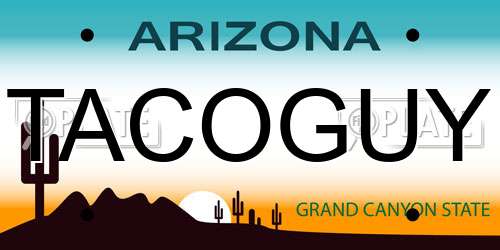 TACOGUY Arizona License Plate