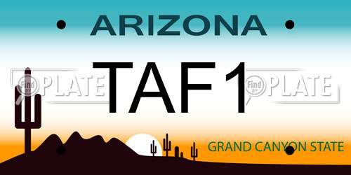 TAF1 Arizona License Plate