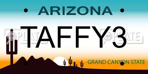 TAFFY3 Arizona License Plate