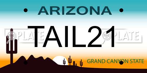 TAIL21 Arizona License Plate