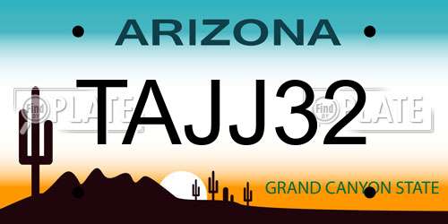 TAJJ32 Arizona License Plate