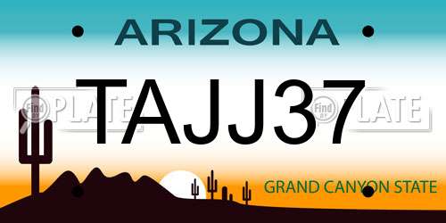 TAJJ37 Arizona License Plate