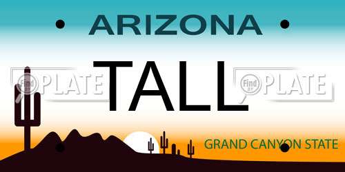 TALL Arizona License Plate