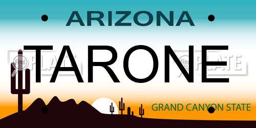 TARONE Arizona License Plate