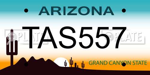 TAS557 Arizona License Plate