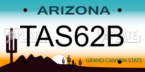 TAS62B Arizona License Plate
