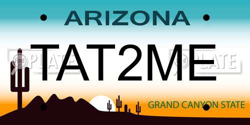 TAT2ME Arizona License Plate