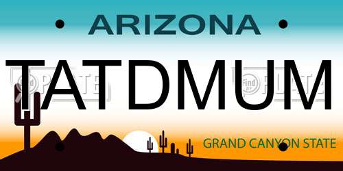 TATDMUM Arizona License Plate