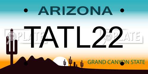 TATL22 Arizona License Plate