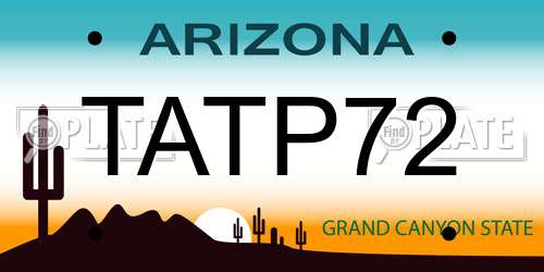 TATP72 Arizona License Plate
