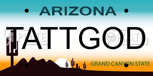 TATTGOD Arizona License Plate