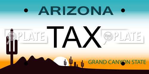 TAX Arizona License Plate