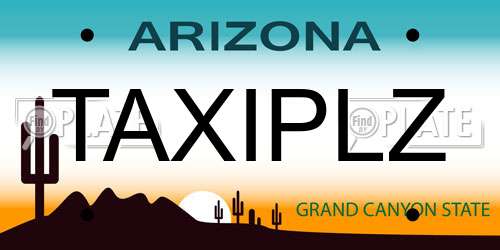 TAXIPLZ Arizona License Plate