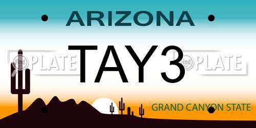 TAY3 Arizona License Plate
