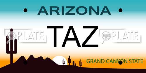 TAZ Arizona License Plate