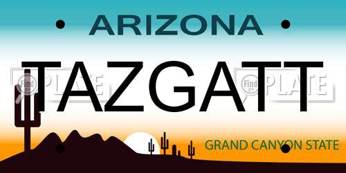 TAZGATT Arizona License Plate