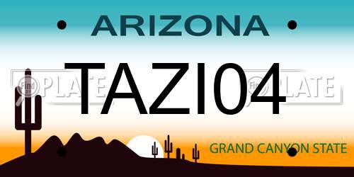 TAZI04 Arizona License Plate
