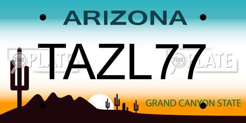 TAZL77 Arizona License Plate
