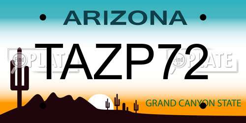 TAZP72 Arizona License Plate