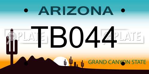 TB044 Arizona License Plate