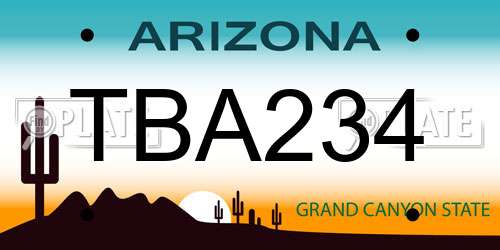 TBA234 Arizona License Plate