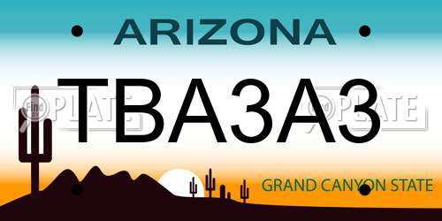 TBA3A3 Arizona License Plate