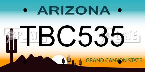 TBC535 Arizona License Plate