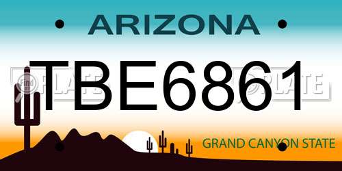 TBE6861 Arizona License Plate