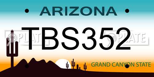 TBS352 Arizona License Plate