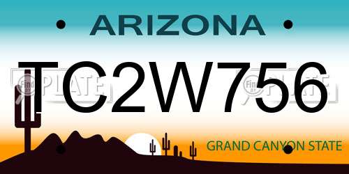 TC2W756 Arizona License Plate