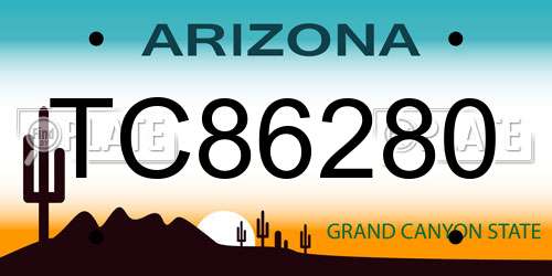 TC86280 Arizona License Plate