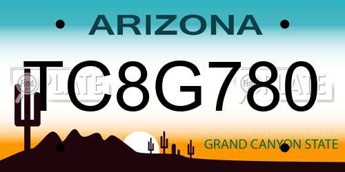 TC8G780 Arizona License Plate