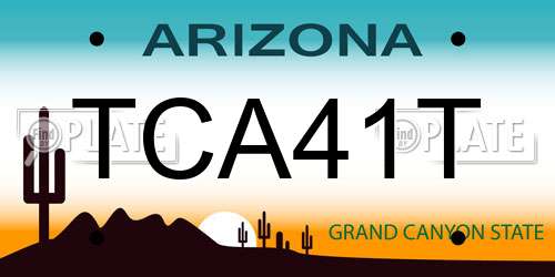 TCA41T Arizona License Plate