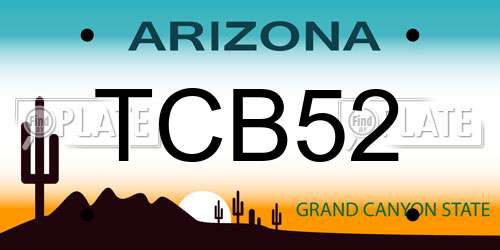 TCB52 Arizona License Plate