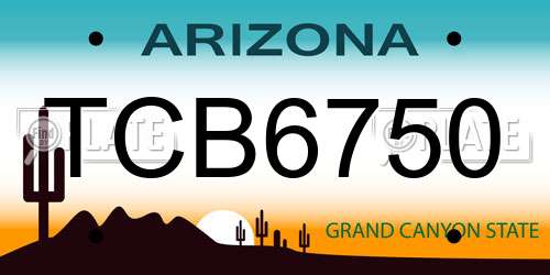 TCB6750 Arizona License Plate