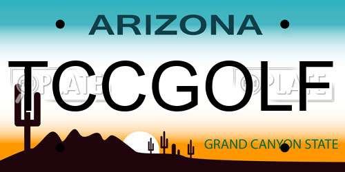 TCCGOLF Arizona License Plate