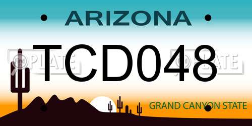 TCD048 Arizona License Plate
