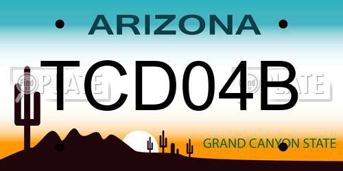 TCD04B Arizona License Plate