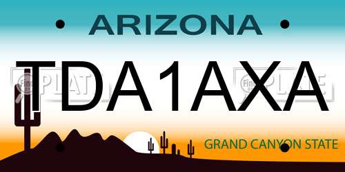 TDA1AXA Arizona License Plate