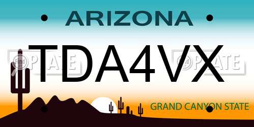 TDA4VX Arizona License Plate
