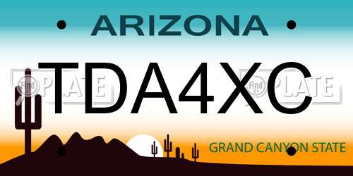 TDA4XC Arizona License Plate