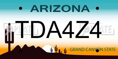 TDA4Z4 Arizona License Plate