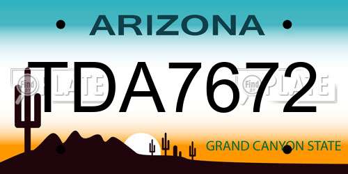 TDA7672 Arizona License Plate