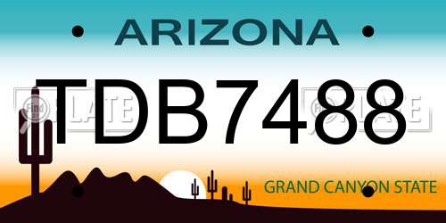 TDB7488 Arizona License Plate