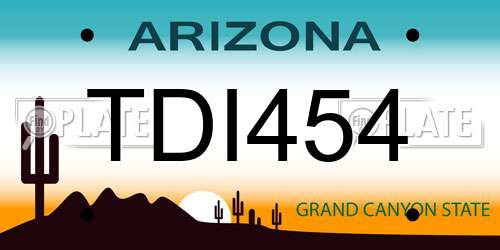 TDI454 Arizona License Plate