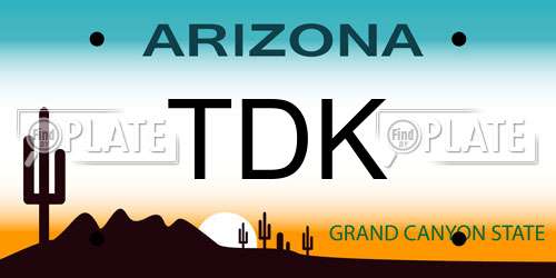 TDK Arizona License Plate