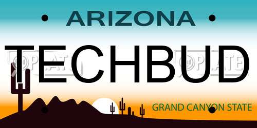TECHBUD Arizona License Plate