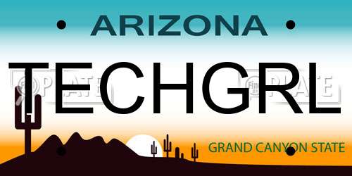 TECHGRL Arizona License Plate