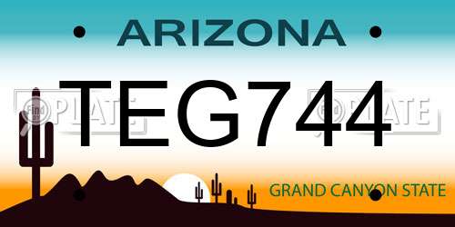 TEG744 Arizona License Plate