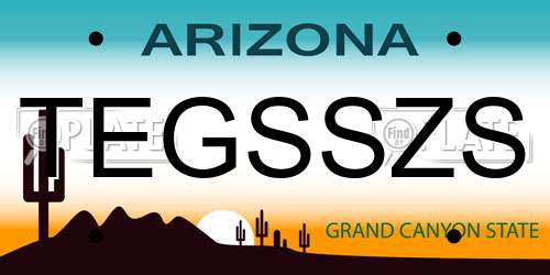 TEGSSZS Arizona License Plate